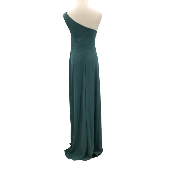 BIRDY GREY 1X Plus Green Sea Glass One-Shoulder Crepe Kira Maxi Dress 0b15 flaw - Picture 5 of 11
